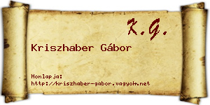 Kriszhaber Gábor névjegykártya