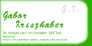 gabor kriszhaber business card